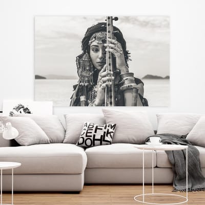 Schilderij Woonkamer - Canvas Schilderij - Boho Woman - 100 x 75 cm - PosterGuru