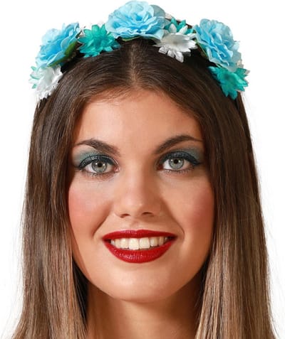 Atosa Verkleed haarband/hoofdband met bloemen krans - meisjes/dames - prinses/hippie/flower power/cosplay - carnaval - kunststof