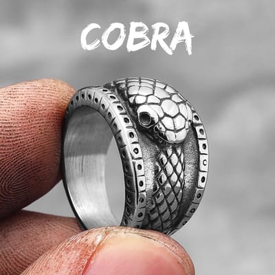 Ouroboros Slang Dier RVS Heren Dames Ringen Punk HipHop Trendy voor Mannelijke Biker Sieraden Creativiteit Cadeau 8 gray