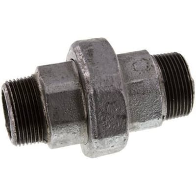 R 1 1/4'' Verzinkt Gietijzeren Borstnippel 3-delig met Conische afdichting 25 Bar - FL2S-M-IZ-114R-C