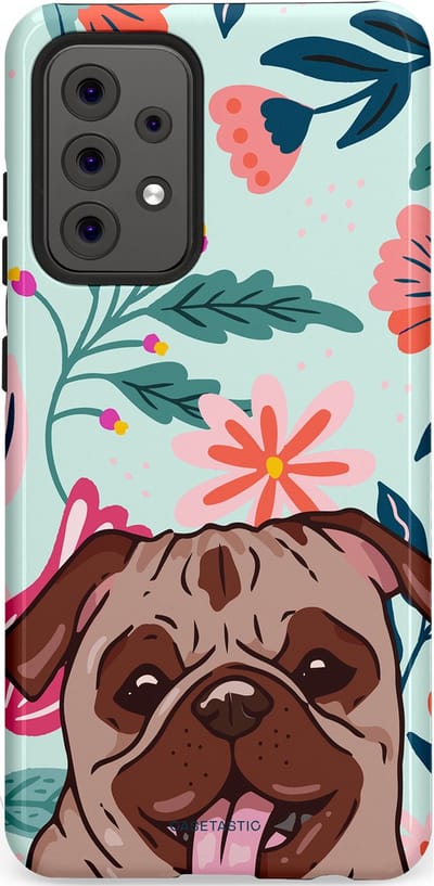 Casetastic Hoesje Geschikt voor Samsung A52 (4G/5G/s) - Stijlvolle Beschermende Duo-layer Case - Mopslik
