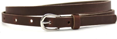 Take-it 1,5 cm smalle riem bruin - dames riem 100% leder - Maat 85 - Totale lengte 100 cm