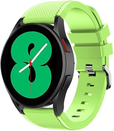 Strap-it Siliconen bandje - geschikt voor Samsung Galaxy Watch 7 (40 & 44mm) / Galaxy Watch 6 (Classic) / Galaxy Watch 5 / Watch 5 Pro / Watch 4 (Classic) / Watch FE / Garmin Vivoactive 3/5 - geschikt voor Galaxy Watch 4-5-6 alle varianten - groen