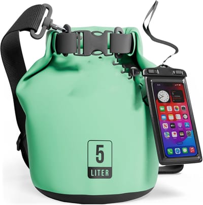 Famanu – Waterdichte roll-top compressiezak met telefoonhoes - houdt uitrusting droog voor kajakken - strand - raften - varen - wandelen - kamperen en vissen