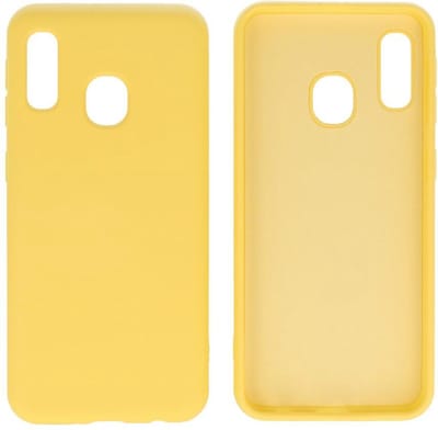 Hoesje Geschikt voor Samsung Galaxy A20e - Fashion Telefoonhoesje Backcover - Siliconen Hoesje - Geel
