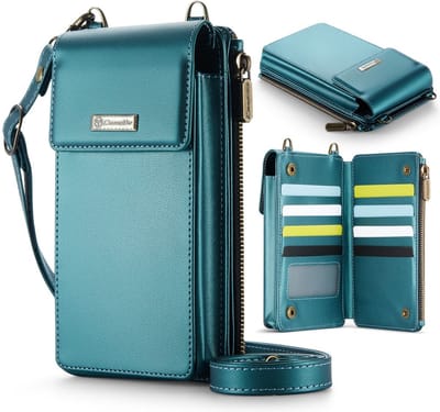 CaseMe Me50 Crossbody Telefoontasje met Kaarthouder en Koord - Universele Smartphone Case - Groen