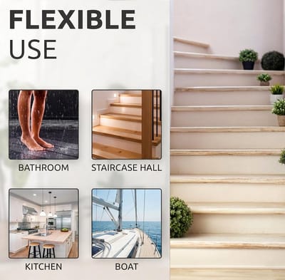 Set van 16 Transparante Antislipstrips voor Trappen 60 x 10 cm – Zelfklevend, Waterbestendig en Veilig – Antislipbescherming voor Houten, Betonnen en Betegelde Traptreden Binnenhuis.