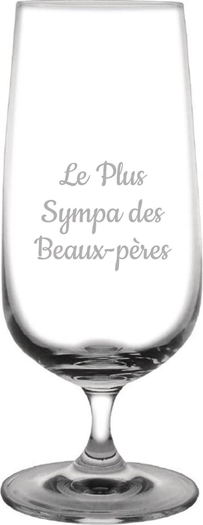 Bierglas op voet gegraveerd - 41cl - Le Plus Sympa des Beaux-pères