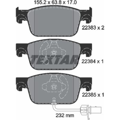 Remblokset TEXTAR 2238301, voor