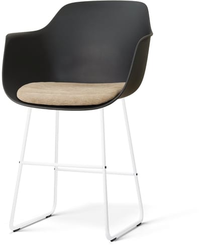 Nolon Nino-Liz barkruk zwart met nougatbruin Zitkussen - wit onderstel - 65 cm