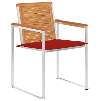 vidaXL - Tuinstoelen - 2 - st - met - kussens - massief - acaciahout - en - staal