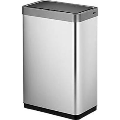 EKO Mirage X sensor afvalbak, 2 x 20 liter, mat roestvrij staal, vingerafdrukbestendig, B 469 x D 279 x H 648 mm, zilver/zwart