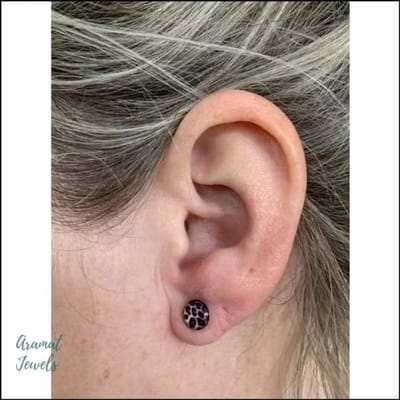 Aramat Jewels | Oorbellen | RVS Panter Oorbellen Dierenprint 10mm - Luipaard Oorstekers | Koeien-Zwart/Wit-7mm | |7mm | Staal | Kinderen, Volwassenen | Verkleurd niet