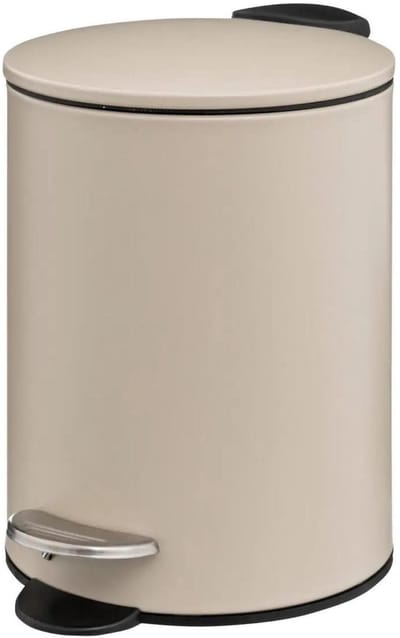 Storage Soltions kleine pedaalemmer - metaal - beige - 3 liter - 16 x 25 cm - Badkamer/toilet