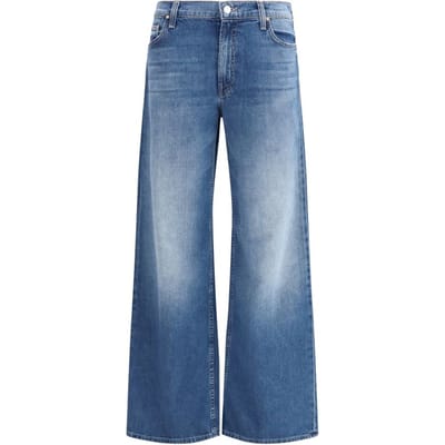 Mother Denim Blauwe Katoenen Flared Jeans