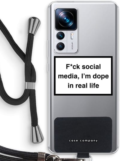 Case Company® - Hoesje met koord geschikt voor Xiaomi 12T hoesje met Koord - I'm dope - Telefoonhoesje met Zwart Koord - Bescherming aan alle Kanten en Over de Schermrand