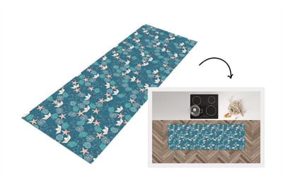 Keukenloper - Loper keuken - Patronen - Strand - Zee - 150x50 cm - Keukenloper vinyl