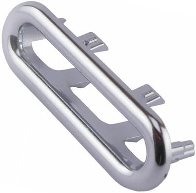 Overloopafdekking Wastafel - Ovale Bekleding - Wastafel Reparatie - Krasvrij Kunststof - 47-48mm Opening - Zilverkleurig