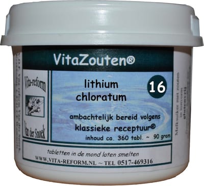 Vitazouten Lithium chloratum VitaZout nr. 16 360 Tabletten