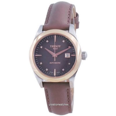 Tissot Leren Band donkerbruine Wijzerplaat Heren Modehorloge T930.007.46.296.00 bruin