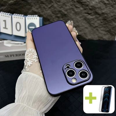 Hoesje voor iPhone 15 Plus, Siliconen Case, PC Anti-Vingerafdruk Hoes, Ultradun Lichtgewicht Schokbestendige Hoesje voor smartphone, Paars - Screenprotector