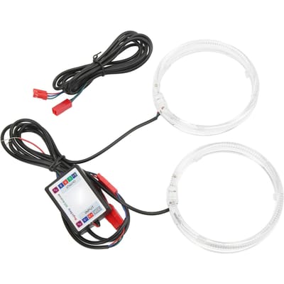 Feux Angel Eyes Multi-Couleurs Anneau Halo Rond Phares avec Contrôle APP pour Rénovation de Phares de Voiture white