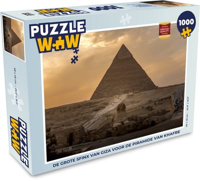 Puzzel De grote Sfinx van Giza voor de Piramide van Khafre - Legpuzzel - Puzzel 1000 stukjes volwassenen