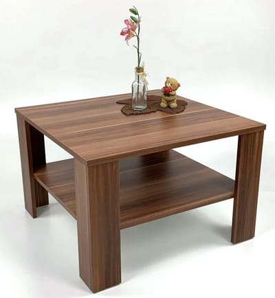 Salontafel - Koffietafel - Woonkamer decoratie - Duits fabricaat - 67x67x435 cm - Walnoot