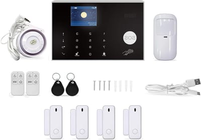Draadloos Alarmsysteem - Smart Home Beveiliging - Huis Beveiligen - Touchscreen Bediening - 19 x 17 x 9 cm - Zwart