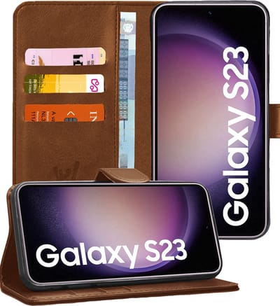 Hoesje geschikt voor Samsung Galaxy S23 - Book Case Kunstleer Pasjeshouder Bruin