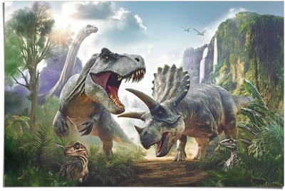 Poster Dino wereld - 61 x 91,5 - Papier - REINDERS