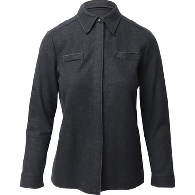 Miu Miu Verborgen Knop Shirt in Donkergrijze Wol