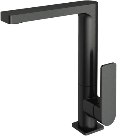 Hotbath Gal - Wastafelmengkraan - zonder Waste - met Draaibare Uitloop - Geborsteld Gunmetal PVD - Opbouw - Messing