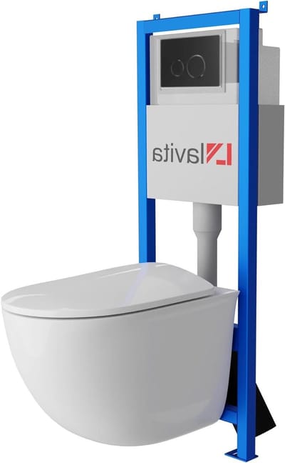 Toilet Ophanging Set - Wandtoilet Set - Badkamer Installeren - Zonder Spoelrand - 40 cm - Wit