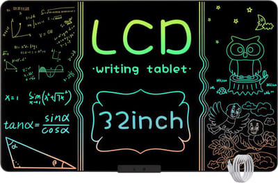 32 Inch Oplaadbaar LCD Tekentablet – Extra Groot Schrijfbord met Oogvriendelijk Kleurrijk Scherm – Digitaal Teken- & Doodlebord voor Kinderen