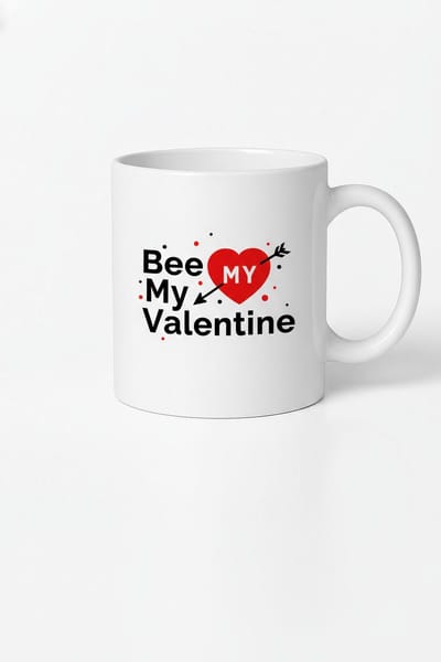 Bee My Valentine Mok - Valentijnscadeau met Hart & Pijl