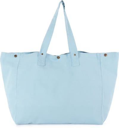 Kimood Shopper van verwassen katoen KI3208 - Washed Dream Blue - One size