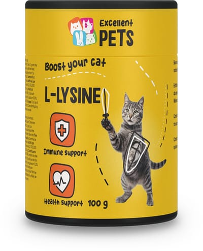 Excellent Pets L Lysine Kat 100 gr - Ondersteunt het Immuunsysteem, Herstel en Weerstand bij Stress - Niesziekte Kat - Weerstand Katten supplementen