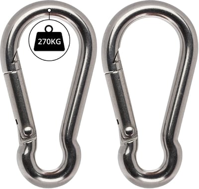 Dailygoody - Roestvrij Stalen Klik Ring - Multifunctionele Karabijnhaken - 2 Pak - Duurzaam en Betrouwbaar - Voor Sleutelhangers en Outdoor Activiteiten