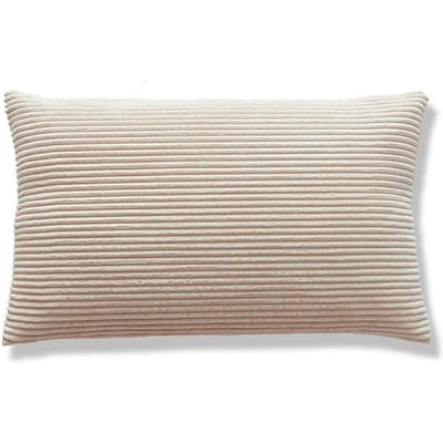 Housse de coussin rectangulaire en flanelle polaire de haute qualité, 30x50 cm, 1 pièce, confortable, rayures lombaires, velours côtelé, décorative, chaude 30X50cm
