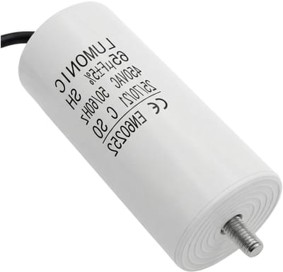 Startcondensator - Motorcondensator Bedrijfscondensator - Apparaten Starten - Polariteitsonafhankelijk - 65µF 450V - Zwart