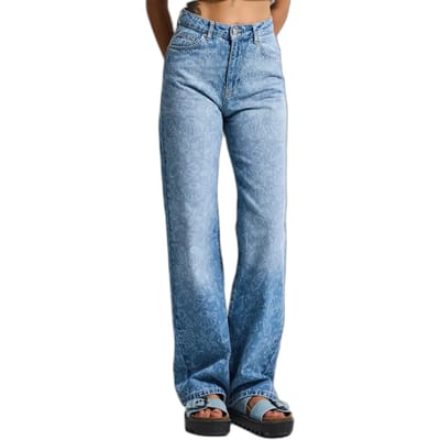 It's Basic - PRINTED STRAIGHT HIGH RISE JEANS