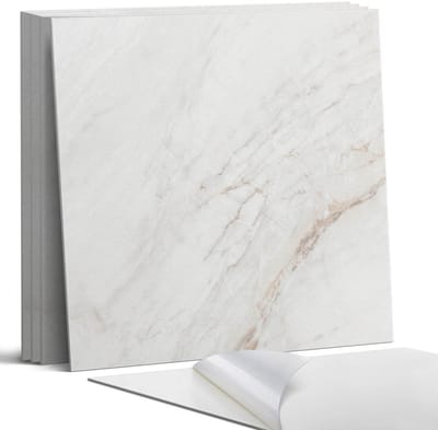 Coloray Wandpanelen Zelfklevend - Elegant marmerpatroon Zelfklevende Wandpanelen - 50 cm x 50 cm - Wit Wandpaneel PVC - 5 stuks - Texturen Wandpanelen Zelfklevend - Wandbord Keuken - Wandpaneel Badkamer