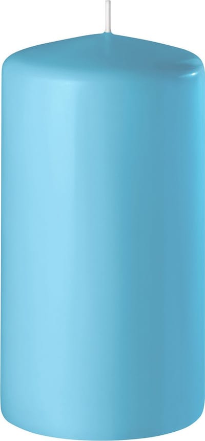 Enlightening Candles Cilinderkaars/stompkaars - turquoise blauw - D6 x H8 cm - 27 branduren - Dikke kaarsen - Voor kandelaar of plateau