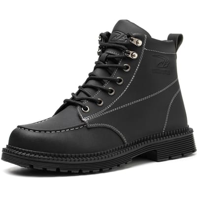 Chaussures de sécurité de chantier chaudes et légères, chaussures de protection de travail à quatre saisons anti-écrasement et anti-perforation 47 black