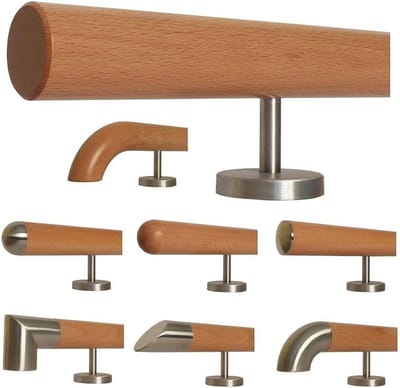 Houten Trapleuning - Leuning Handgreep - Veilig Lopen - Massief Beukenhout - 170 cm - Natuurlijk