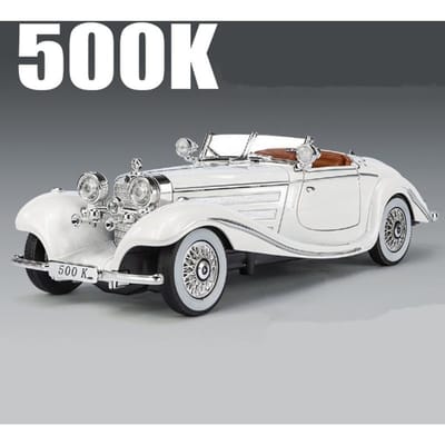 1:24 1936 Benzs 500K Legering Auto Model Diecast Metaal Speelgoed Klassiek Voertuig Auto Model Simulatie Geluid En Licht Verzameling Kinderen Cadeau gray