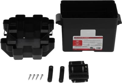 Batterijhouder met Riem - Accubak Opbergdoos - Accu Bescherming - Universeel Ontworpen - 285 x 205 x 200 mm - Zwart