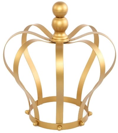 Dailygoods- Taarttopper Metalen Kroon - Taartdecoratie - Herbruikbaar - Lichtgewicht - Duurzaam - Afmetingen 20x20x21cm