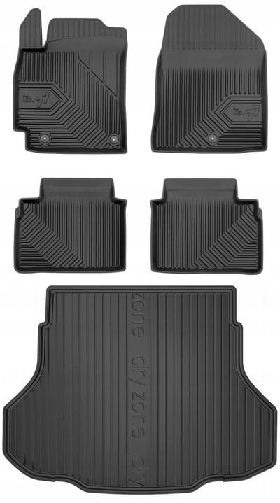 Frogum Voordeelset - Automatenset No.77 + Dry Zone Kofferbakmat - Geschikt voor Hyundai Elantra VII Sedan (vanaf 2020) - Limited uitvoering - TPE Rubber - Geurloos - Zwart